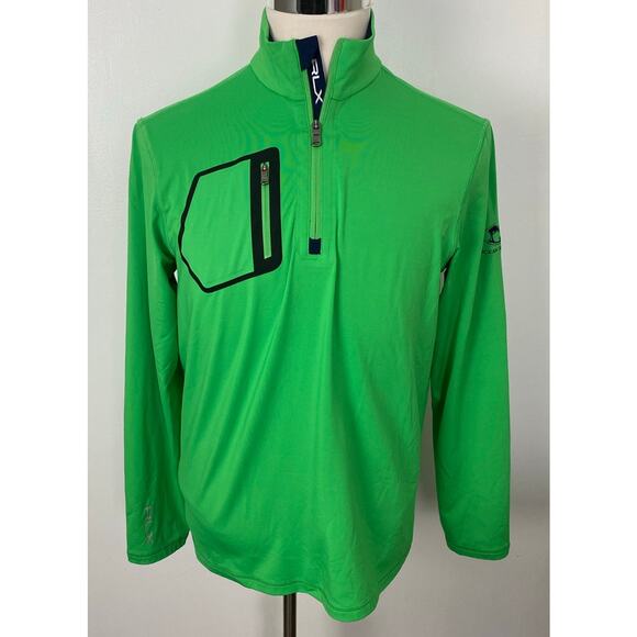 Men RLX Ralph Lauren Ocean Forest Sea Island 1/4 zip golf performance pullover M - Picture 1 of 5